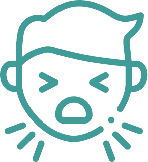 People displaying signs of respiratory diseases like breathing difficulty, cough, etc.